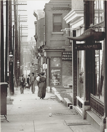 View of the sidewalk on the 3500 block of Olive Street by Missouri History Museum