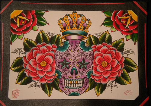 color sketch for tattoo drawn and painted by johannes skindeeplove 