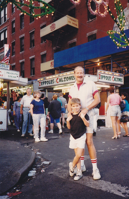 My grandfather and I, Little Italy, 1990
