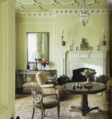 Green Living Room on Green Living Room   Classical Beaux Arts Architecture  Benjamin Moore