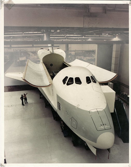 Full-scale mockup of Space Shuttle Orbiter Constitution  (OV-101) 1975 - Donwney, CA
