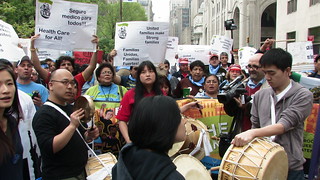 Korean drummers participating in Center for Community Change rally