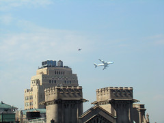 Planes over lower Manhattan