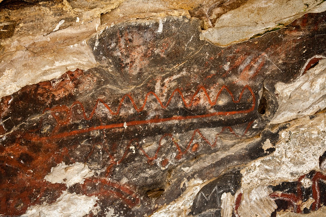 Pictographs on Painted Rock at the Carrizo Plain National Monument, on BLM property near Soda Lake.
