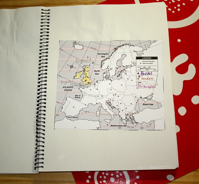 BF history of horse notebook map of Europe