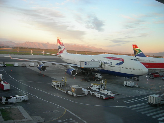 British Airways' B747-400 at Cape Town