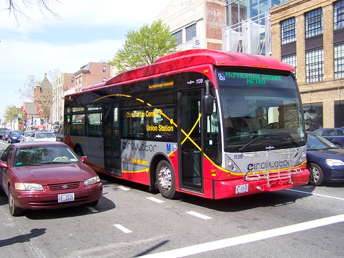 30 foot Circulator bus on 14th Street at P Street NW