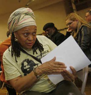 Pam Africa of MOVE and the International Concerned Family and Friends of Mumia Abu-Jamal at a meeting on April 11, 2009 in Philadelphia. His supporters will appeal to the Obama administration for relief. by Pan-African News Wire File Photos
