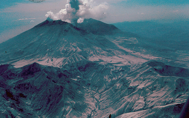 Mount St. Helens: Venting Steam. June 19, 1980. Photo: DNR