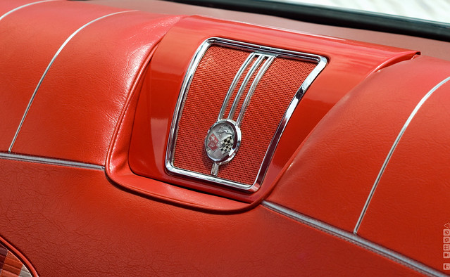 Red interior of old Chevrolet Corvette Beauty Ponte Vedra Beach auto show
