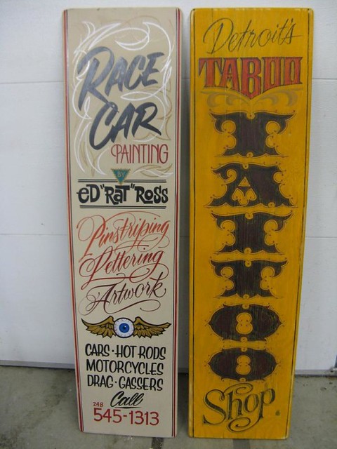 tattoo and rat rod signs