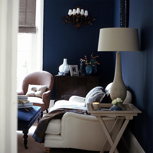 Midnight blue living room + white accents | Flickr - Photo Sharing!