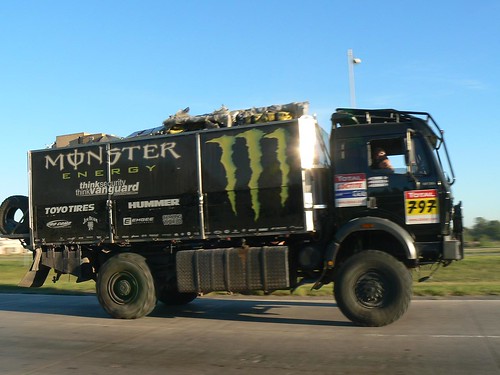Paul Luo Yapei truck through Troy or at least his car is Monster energy