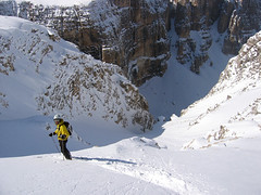 Piz Boé, Canale del Ghiacciaio, Dolomites off-piste skiing - fuoripista in Dolomiti