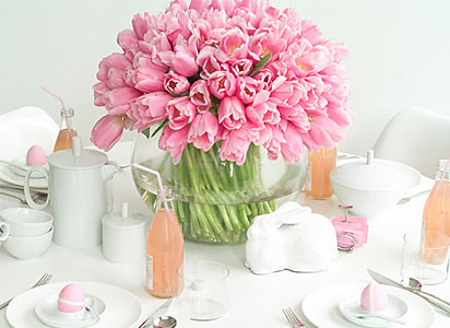 Easter Pink Tulip Centerpiece by camillestyles