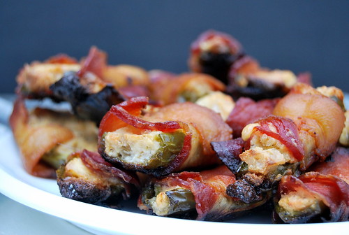 Bacon Wrapped Stuffed Jalapenos - side view-001