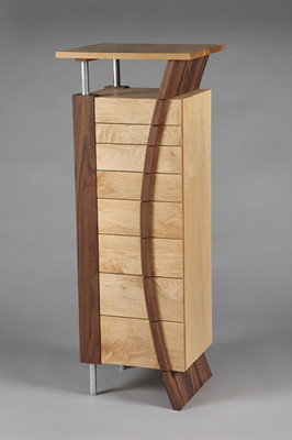 Maple Jewelry Armoire on Beirnbaum Jewelry Armoire Walnut Maple And Stainless Steel 2008   4200
