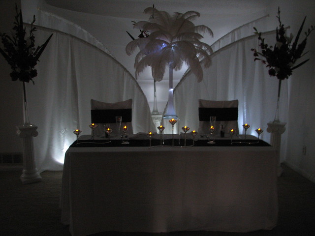 Bride and Groom Table Decoration Ideas Add a low light behind a wedding 