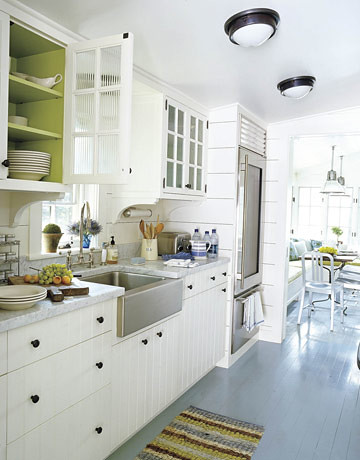 Kitchen Design Colours on Painted Kitchen Floors  Pratt   Lambert Gray   White Cabinets   Green