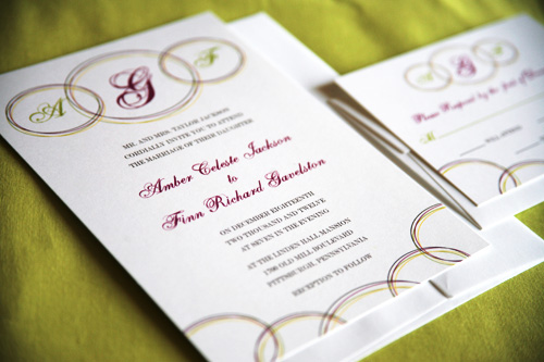 This lovely vintage wedding invitation suite from Modern Girl Invitations