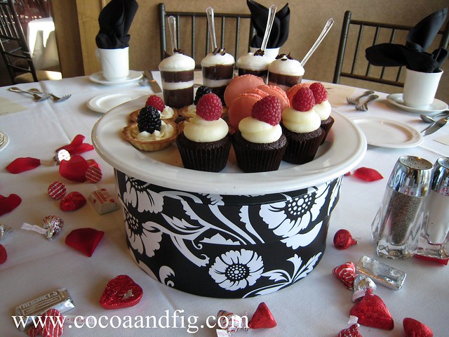 Black White Red Wedding We created plates of miniature desserts to be 