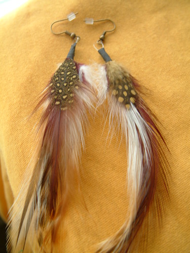 Custom Made Feather Earrings Very Beautiful
