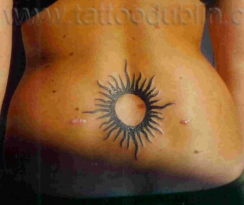 tribal sun tattoo by dublin ireland tattoo artist'Pluto'