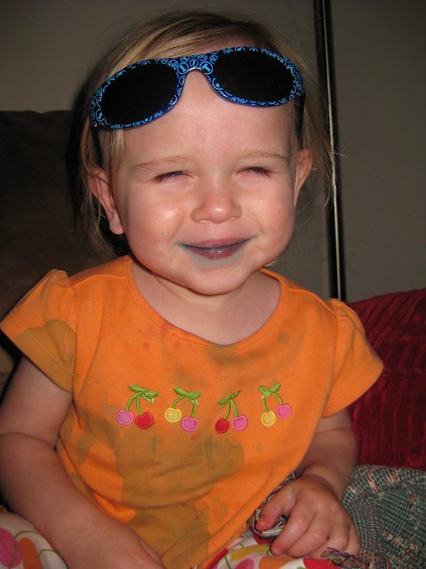 Blue lips post shaved ice Blue is her favorite color