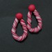 Twisted Red and White Earrings