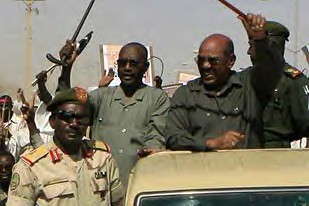 President Omar Hassan al-Bashir during his visit to the North Darfur state capital of El-Fasher on March 8, 2009. The President addressed a crowd of thousands in El Fashir. by Pan-African News Wire File Photos