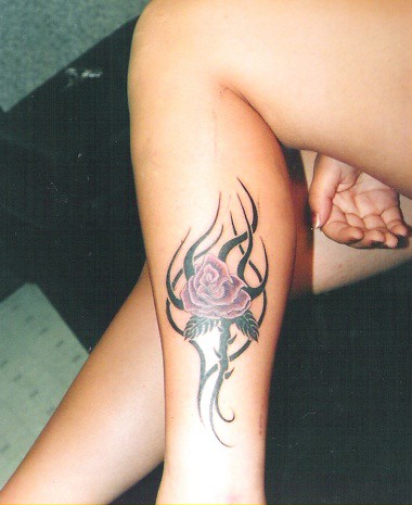   Tribal Tattoos on Beautiful Rose Tribal Tattoo Lovely Rose Tribal Tatttoo On Lower Leg