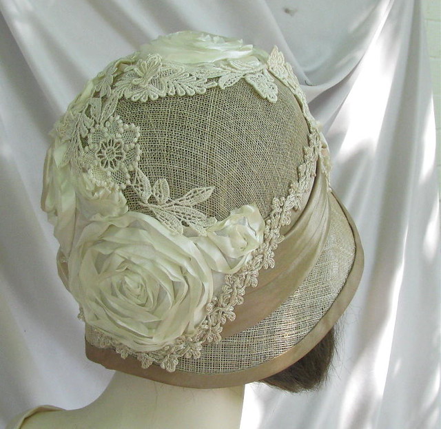 Cream and Taupe Summer Wedding Hat This is a custom order hat for a wedding