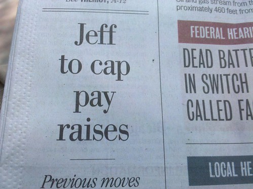 Jeff to cap pay raises