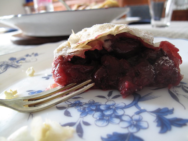 Hungarian sour cherry strudel