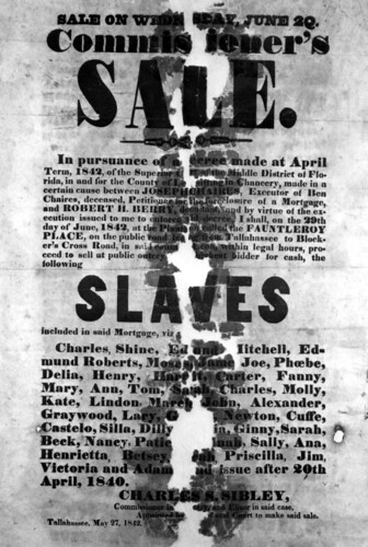 Advertisement of slave sale: Leon County, Florida