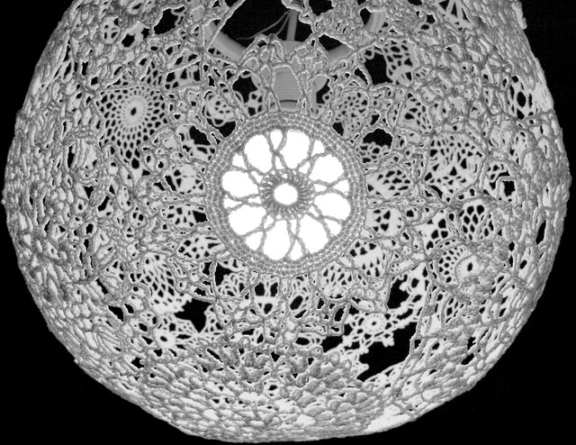 Lace Lamp Shades on Lit Up Lace Lamp Shade In Black And White   Flickr   Photo Sharing