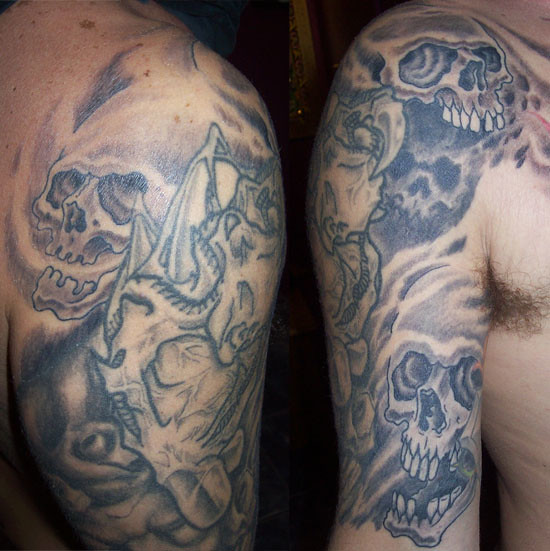 Skull Sleeve Tattoo Pictures At Checkoutmyinkcom Tattoodonkey Com