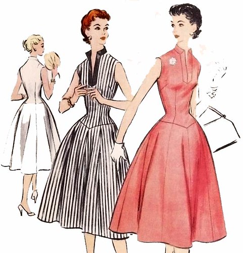 Vintage 1950's rockabilly dress sewing pattern