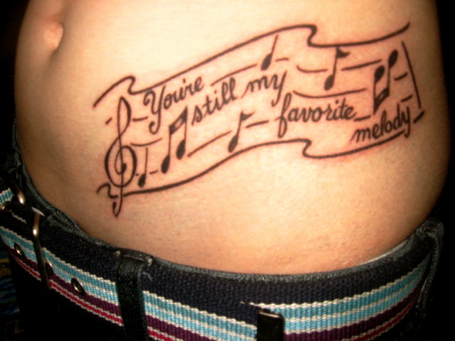 This photo was invited and added to the Lyrical tattoos group