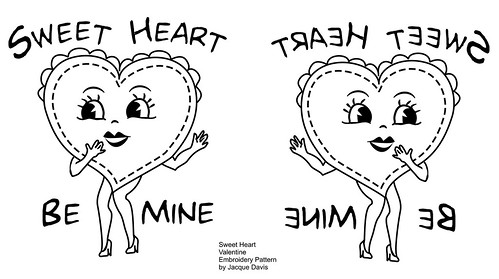 Sweet Heart Valentine Embroidery Pattern