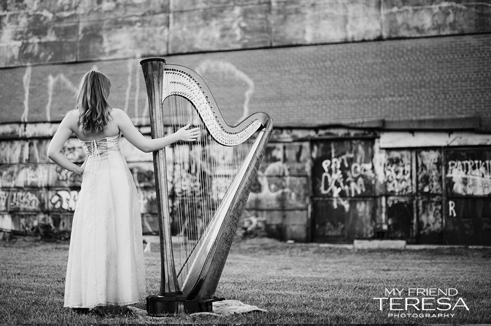 cary academy senior, my friend teresa photography, harp senior portrait