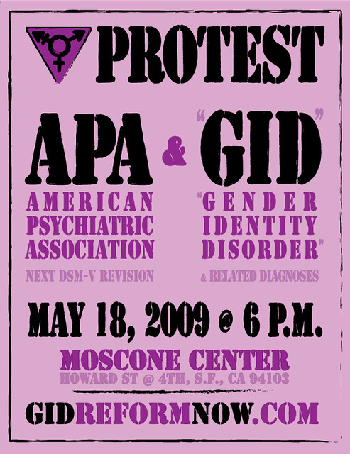 APA "gender identity disorder" protest poster