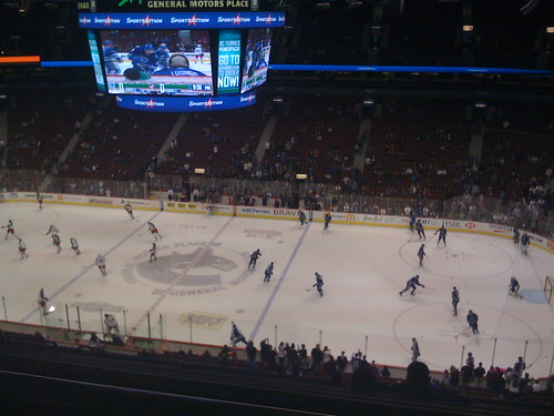 Canucks pre-game warm-up