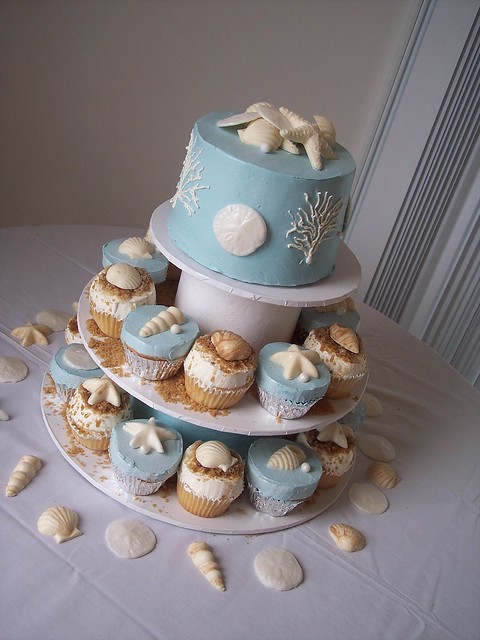Beach Wedding CupCake Towers Wilmington NC Carolina Cakes Confections