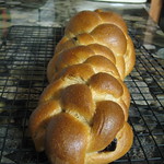 Whole wheat challah with dried cherries