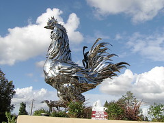 Giant Chrome Rooster