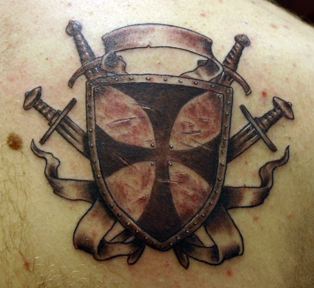 shield n swords tattoo