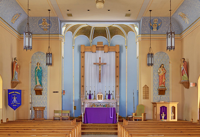 Immaculate Conception (Saint Mary's) Roman Catholic Church, in Brussels, Calhoun County, Illinois, USA - sanctuary