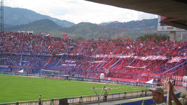 Independiente Medellin fans at a day game