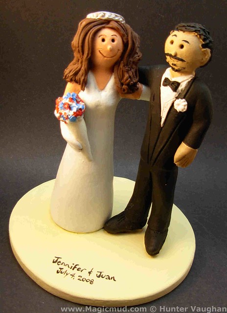 American Bride Hispanic Groom Wedding Cake Topper